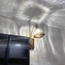 Axyaa LED Glass & Wood Wall Lamp for Living Room Bedroom, Pull Chain Switch