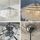 Axyaa Modern Luxury Shell Chandelier: Gold/Chrome Pendant Light for Living Room, Restaurant & Bedroom.
