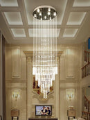 Axyaa Nordic Crystal Chandelier for Kitchen Island Living Room Staircase LED Lighting