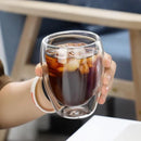 Axyaa Double Wall Glass Cup - Round Style Solid Color Glass Mug