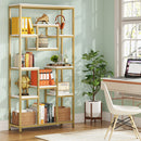 Axyaa 71" Tall Geometric Bookcase with Metal Frame