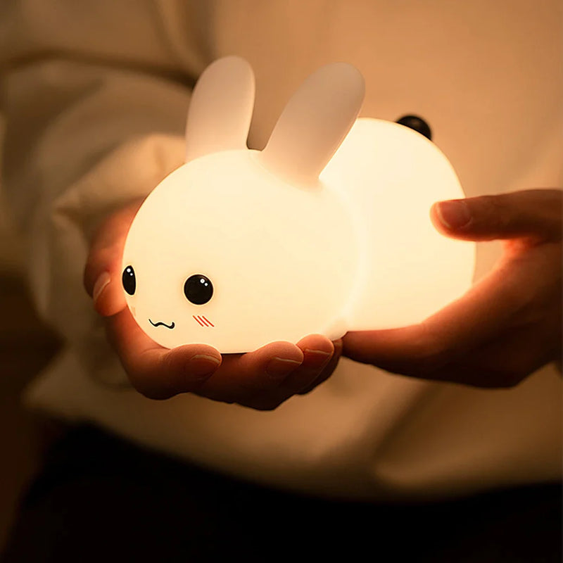 Axya Silicone Rabbit Touch Sensor Night Light - Cute Animal Bedroom Decor