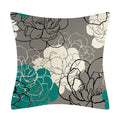 Axyaa Modern Daisy Grey Pillow Covers for Couch and Bed