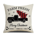 Axyaa Christmas Linen Print Throw Pillow Cover for Home Sofa, Living Room and Bedroom