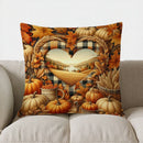 Axyaa Autumn Leaves & Pumpkins Pillow Cover for Sofa, Bedroom, Car - Decorative Cushion Cover