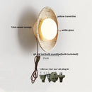 Axyaa LED Wall Light with Wood Base, Natural Yellow Travertine, Modern Nordic Design