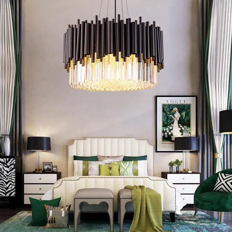 Axyaa Luxury Crystal Chandelier for Modern Living and Dining Room Decor