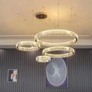 Axyaa Gold Crystal LED Round Ring Chandeliers for Ceiling Lighting