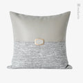 Axyaa Gray Stitching Sofa Pillow with Metal Buckle for Bedroom and Hotel.decor