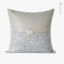 Axyaa Gray Stitching Sofa Pillow with Metal Buckle for Bedroom and Hotel.decor
