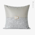 Axyaa Gray Stitching Metal Buckle Pillow for Living Room Sofa & Bedroom Décor