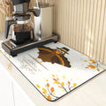 Axyaa Turkey Leaf Kitchen Mat - Non-Slip Absorbent Coasters for Fall Harvest