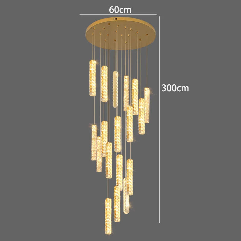 Axyaa Nordic Stair Chandelier Living Dining Pendant Ceiling Lights Indoor Lighting