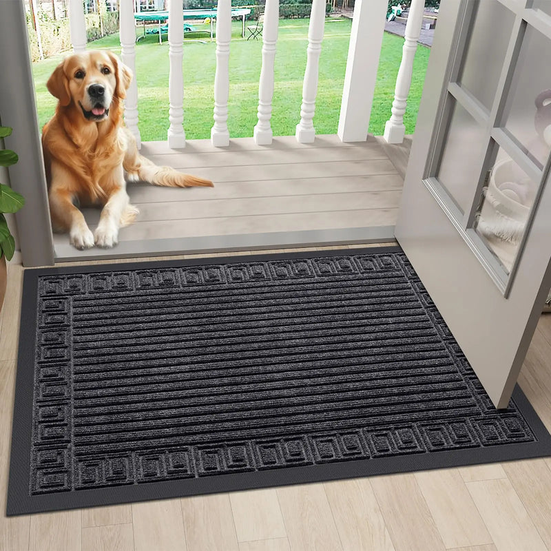 Axyaa Durable Indoor/Outdoor Trapping Doormat: Waterproof, Washable, Low Profile Entry Mat