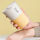 Axyaa Wheat Straw Coffee Cup with Cover - Durable Reusable Portable Drinking Mug