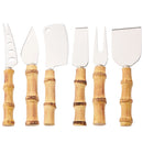 Axyaa Bamboo Cheese Knives Set - Stainless Steel Cutlery for Cheese-Lovers