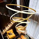 Axyaa Crystal Chandelier Stair Pendant Light Modern Home Decor Living Room Interior Lighting