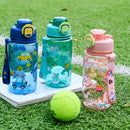 Axyaa Kids Animal Straw Cup - 600ML Plastic Water Bottle