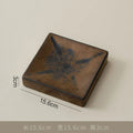 Axyaa Rusty Glazed Ceramic Square Dessert Plate for Molecular Cuisine Display