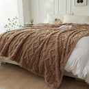Axyaa Space-Themed Knitted Throw Blanket: Soft Milk Velvet Cozy Flannel Stripe Pattern