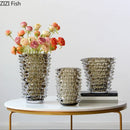 Axyaa Transparent Glass Vase Modern Desk Decoration For Flowers Arrangement