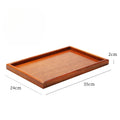 Axyaa Wooden Tea Plate Rectangular Tray for Fruit Snacks and Dinner