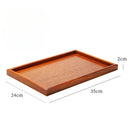 Axyaa Wooden Tea Plate Rectangular Tray for Fruit Snacks and Dinner