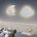 Axyaa LED Moon Cloud Wall Lamp for Kids' Bedroom Charging Decoration