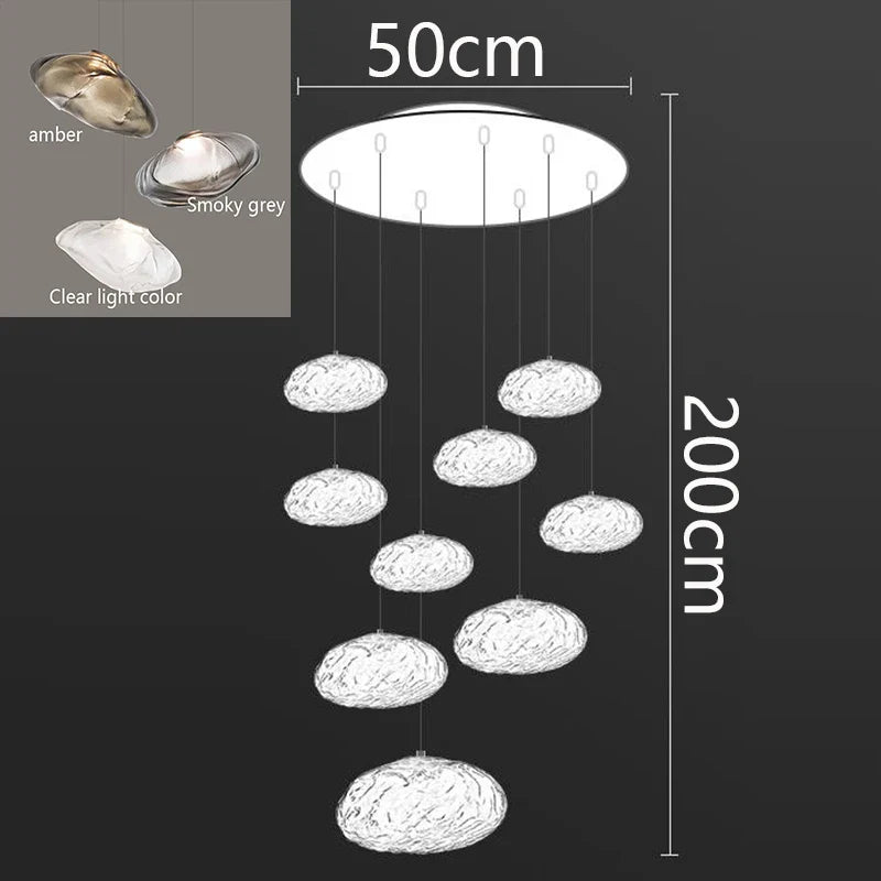 Axyaa Nordic Stair Chandelier Pendant Lights Ceiling Light for Living Room Bedroom and Dining Room