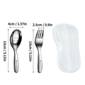 Axyaa Mini Cutlery Set in Stainless Steel Storage Box - Kids Spoon Fork Kit