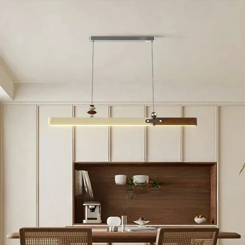 Axyaa Wood Chandelier: Minimalist High-End Pendant Lamp for Living Room