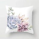 Axyaa Cactus Flower Succulent Plant Pillow Cover - Home Decorative Cushion Cover