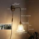 Axyaa Nordic Copper Glass LED Wall Lights Fixture for Balcony Bathroom Bedroom
