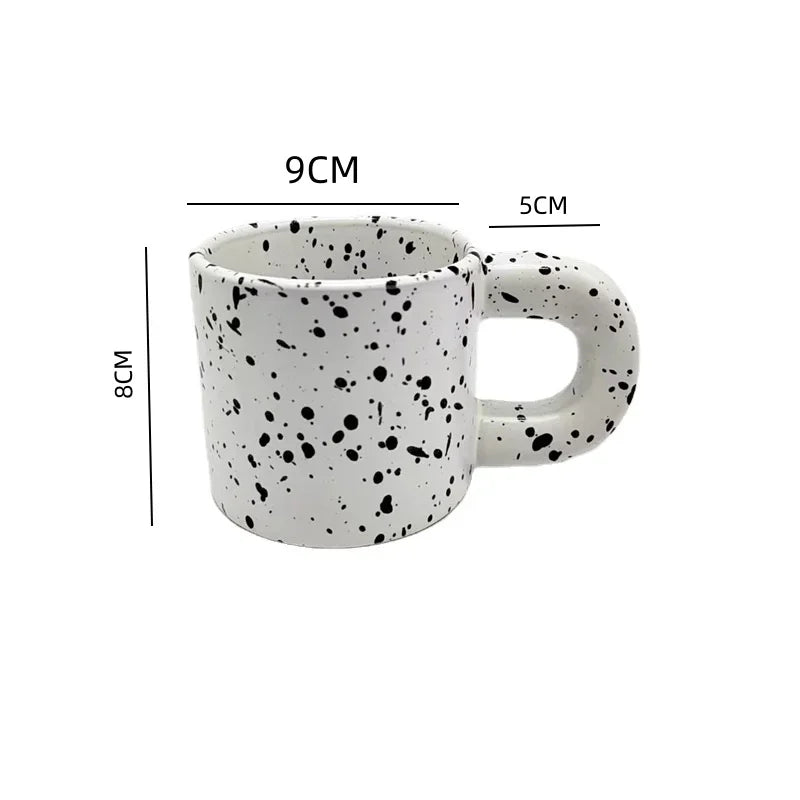 Axyaa Ceramic Mug with Ring Handle - Nordic Style Porcelain Coffee Cup