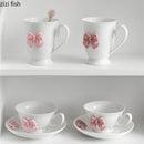 Axya Girl Butterfly Ceramic Mug Tea Coffee Water Cup Breakfast Juice Drinkware