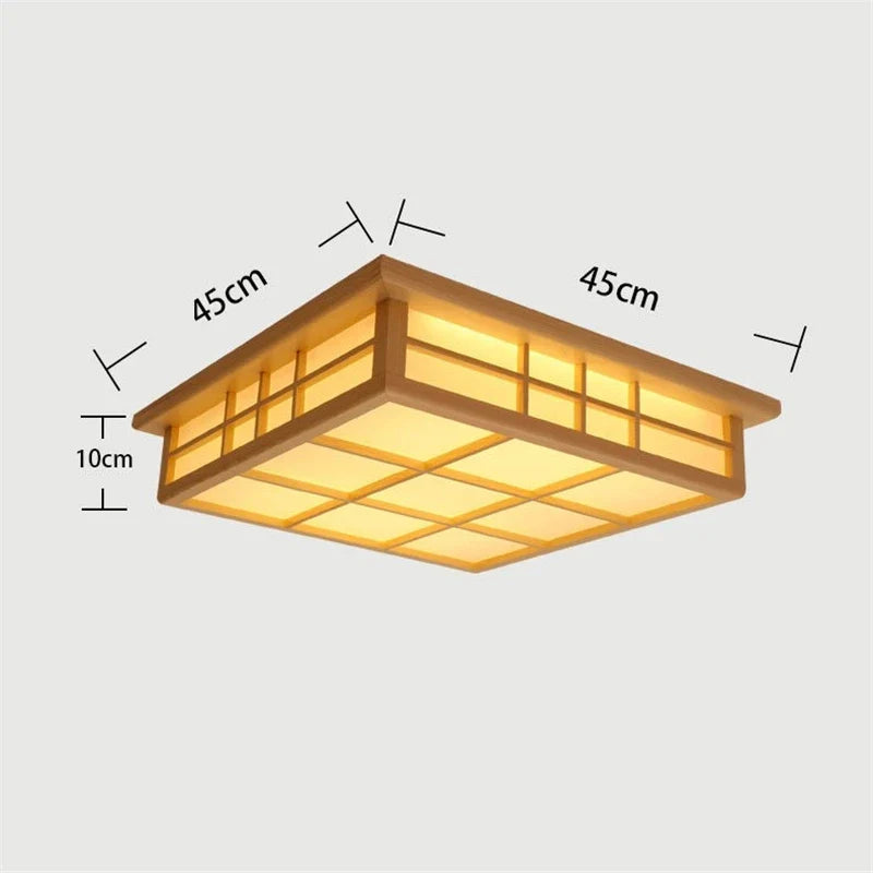 Axya Wooden Square LED Ceiling Light for Modern Living Room or Kitchen