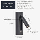 Axyaa Black Brass USB Wall Lamp Sconce, 3W Spotlight for Bedroom Reading
