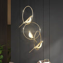 Axyaa Golden Bird LED Chandelier: Modern 360 Degree Hanging Light for Home Decor