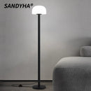 Axyaa Nordic Iron Floor Lamp with Glass Lampshade Design for Living Room and Bedroom