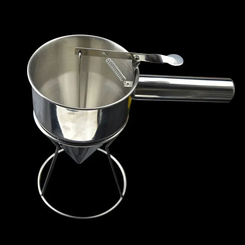 Axya Stainless Steel Kitchen Funnel with Handle and Rack