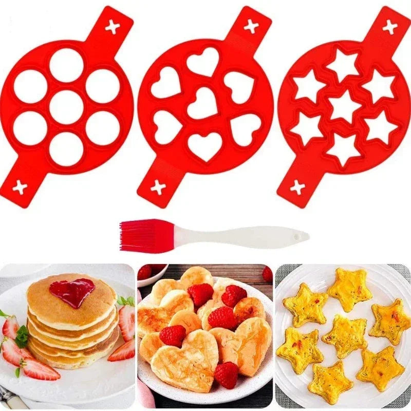 Axyaa Silicone Egg Frying Mold Nonstick Pancake Maker Kitchen Tool