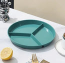 Axyaa Wheat Straw 3-Grid Meal Plate with Vegetable Plate - Breakfast, Salad, Snack Plate