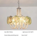 Axyaa Pink Glass Pearl Chandelier - Murano Style Vintage Living Room Light