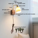 Axyaa Vintage Brass Ceramic LED Wall Lamp with Pull Chain Switch