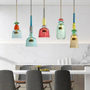 Axyaa Nordic Glass Bedside Pendant Light: Modern, Colorful, LED Chandeliers