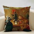 Axyaa Famous Painting Series Cushion Cover 45X45 Linen Pillowcase - Art Decor for Home & Office