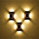 Axyaa Solar Wall Lamp: Four-Sided Glowing Outdoor Light for Villa Fence & Courtyard