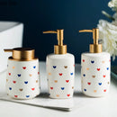 Axya Heart Ceramic Soap Dispenser Shower Gel Shampoo Lotion Hand Sanitizer Bottle