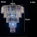Axyaa Crystal Ice Bar Chandelier: Modern Wedding Stage Banquet Ceiling Pendant Lamp