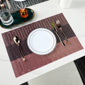 Axyaa Red Vinyl Woven Placemats - Set of 10 - Non Slip Heat-Resistant Table Mats